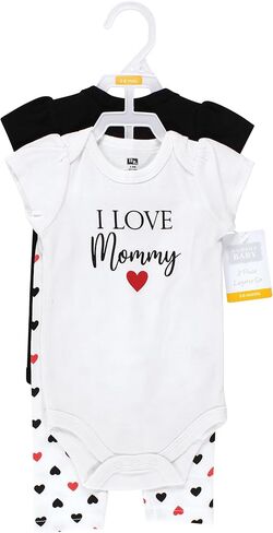 Hudson Baby Unisex Baby Cotton Bodysuit and Pant Set, Magical Rainbow Short Sleeve, 6-9 Months in Kuwait