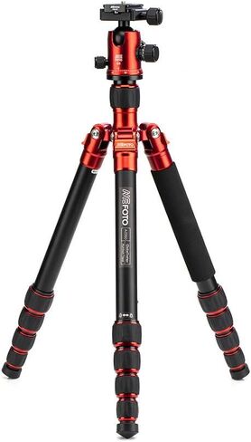 MeFOTO GlobeTrotter Classic 64.2" Aluminum Travel Tripod/Monopod w/Case, Twist Locks, Triple Action Ballhead w/Arca Swiss Plate - Red (A2350Q2R) in Saudi Arabia