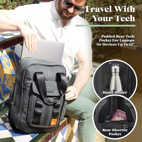 Memphis 20L 16x10x8 (40x25x20cm) Travel Backpack -with Internal Compression System - Free Carry On allowances. Durable Recycled Polyester (Lavender) in Saudi Arabia