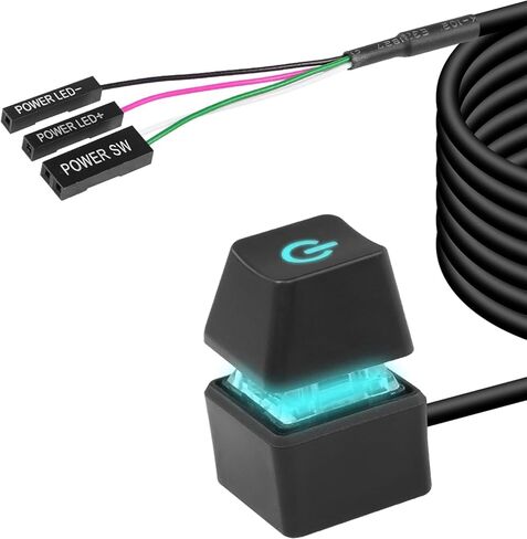 Computer Power Button Extension Cable, Length 2M/6.5ft, External Startup PC Power Switch Cord for Motherboard Booting (Blue) in Saudi Arabia