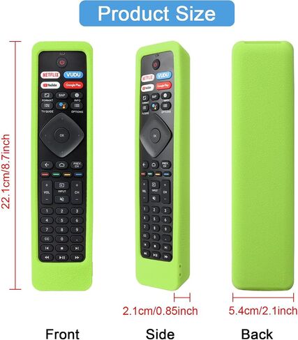 CHUNGHOP Silicone Remote Case ONLY for Philips Android TV Remote Control RF402A-V14 NH800UP URMT47CND0 BT800 URMT26RST004, Remote Cover Washable, Shockproof - Glow Green in Saudi Arabia