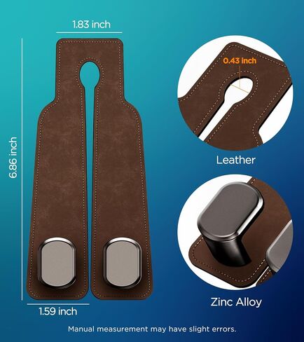 2 Pack Car Seats Hooks for Headrest, 2-in-1 Premium Leather Car Headrest Hanger with Metal Hooks, Car Seat Back Storage Hooks for Purses, Handbags, Phone in Saudi Arabia