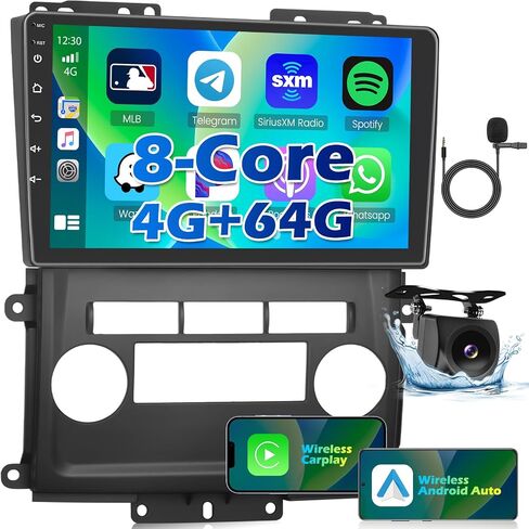 8-Core 4+64G Android 13 Car Stereo Upgrade Radio for Nissan Frontier Xterra 2009-2012, 9'' HD Touch Screen with Wireless CarPlay & Android Auto, AHD Backup Camera, Mirror Link, GPS Navigation in Saudi Arabia