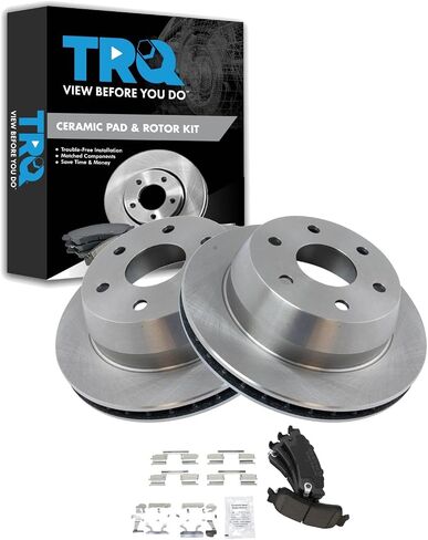 TRQ Rear Ceramic Disc Brake Pad & Replacement Rotor Kit for Audi A3 Volkswagen Jetta Passat in Saudi Arabia