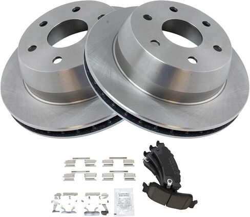 TRQ Rear Ceramic Disc Brake Pad & Replacement Rotor Kit for Audi A3 Volkswagen Jetta Passat in Saudi Arabia