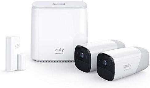 eufyCam 1080p Wireless Home Security Camera System with 365-Day Battery, Wireless 2-Camera Kit, Rechargeable, Night Vision, IP67 Weatherproof and 1 Additional Sensor (Renewed) in Saudi Arabia