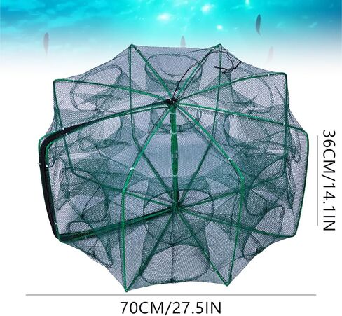 The Magic Foldable Fishing Trap, Folding Fishing Net，2024 Upgrade Auto-Foldable Strengthened Fishing Trap Net, Minnow Traps for Bait Fish，Fish Traps，Crawfish Trap，Minnow Trap in Saudi Arabia