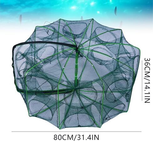 The Magic Foldable Fishing Trap, Folding Fishing Net，2024 Upgrade Auto-Foldable Strengthened Fishing Trap Net, Minnow Traps for Bait Fish，Fish Traps，Crawfish Trap，Minnow Trap in Saudi Arabia