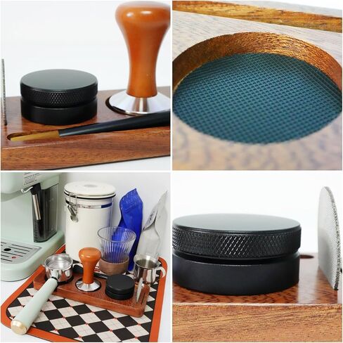 Espresso Machine Accessories,5pcs Espresso Tamper Kit,51mm Espresso Coffee Tamper Tools Set,Sapele Wood Espresso Tamping Station with Tamper,Double-headed Brush,Coffee Leveler and Puck Screen in Saudi Arabia