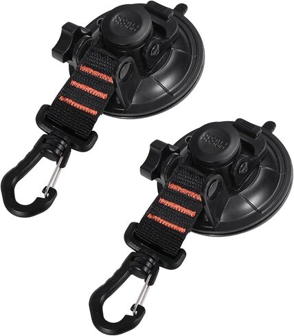 REDCAMP 4Pcs Heavy Duty Suction Cup Anchor for Glass Window Suction Hooks Strong Vacuum Suction Cups with Securing Hook Tie Down, Camping Tarp Accessory as Car Side Awning in Kuwait