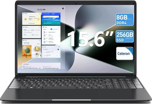 SGIN 15.6 Inch Laptop with 8GB DDR4 RAM+256GB SSD, Celeron Dual Core Processor, UHD Graphics 600, Mini HDMI, Webcam, Bluetooth 4.2, USB3.0, WiFi, Type-C in Kuwait