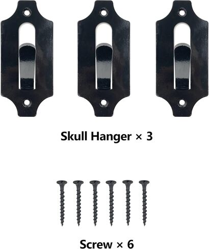 HIFLAME 3 Pack of European Skull Wall Mount Bracket Hangers for Deer Mule Antelope Coyote and Small Game Animals - Complete with Simple & Easy Installation Kits - Suitable, (Black) in Saudi Arabia