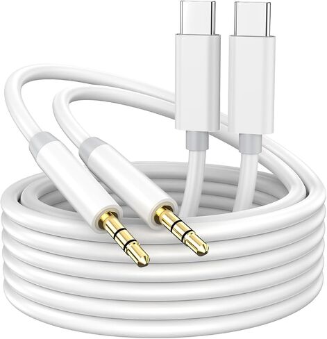 iPhone Aux Cord for Car, 2 Pack [Apple MFi Certified] Lightning to 3.5 mm AUX Audio Nylon Braided Cable Cord to Car Home Stereo/Speaker/Headphone for iPhone 14 13 12 11 Pro Max XS XR X 8, 3.3ft White in Saudi Arabia