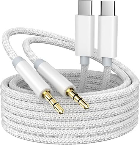 iPhone Aux Cord for Car, 2 Pack [Apple MFi Certified] Lightning to 3.5 mm AUX Audio Nylon Braided Cable Cord to Car Home Stereo/Speaker/Headphone for iPhone 14 13 12 11 Pro Max XS XR X 8, 3.3ft White in Saudi Arabia
