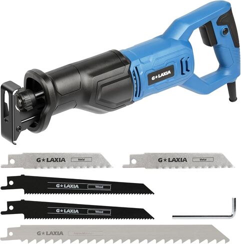 Reciprocating Saw, 5Amp 3000SPM Variable Speed Reciprocating Saw with 1/2" Stroke Length, 6Pcs Blades for Wood, Soft Metal, PVC Pipe Cutting in Kuwait