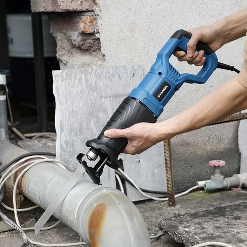 Reciprocating Saw, 5Amp 3000SPM Variable Speed Reciprocating Saw with 1/2" Stroke Length, 6Pcs Blades for Wood, Soft Metal, PVC Pipe Cutting in Kuwait