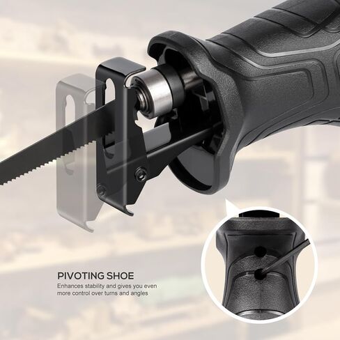 Reciprocating Saw, 5Amp 3000SPM Variable Speed Reciprocating Saw with 1/2" Stroke Length, 6Pcs Blades for Wood, Soft Metal, PVC Pipe Cutting in Kuwait