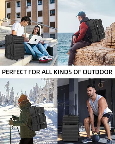 حقيبة ظهر تكتيكية صغيرة - حقيبة ظهر تكتيكية عسكرية 25L/35L/45L للرجال Molle Daypack حقيبة ظهر للمشي لمسافات طويلة لمدة 3 أيام مع حامل زجاجة 25L حقائب ظهر سوداء صغيرة in Saudi Arabia