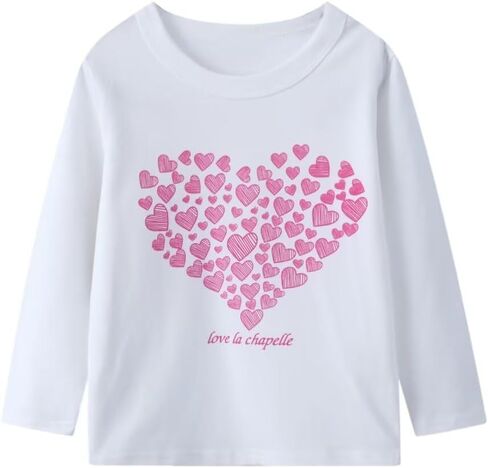 MSSMART Toddler Girl Long Sleeve T-Shirts Kids Cotton Fall Top Crewneck Clothes 2-7 Years in Kuwait