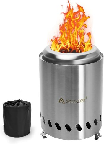 SOLEADER Portable Wood Burning Camp Stoves - Stainless Steel Compact Gasifier Stove - Twig Stove For Camping, Hiking, Picnic, BBQ, Backpacking The 3rd Generation in Kuwait