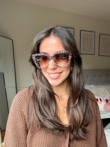 DIFF Eyewear Becky II Designer Cat Eye Sunglasses for Women 100% UVA/UVB, Tortoise in Kuwait