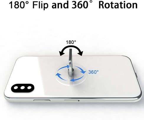 Transparent Phone Ring Holder Grip Tomorotec 360 Degree Free Rotation, Clear Cell Phone Finger Ring Kick-Stand Compatible with iPhone 14 13 12 X Plus, Galaxy S23 S22 Edge (Black) in Saudi Arabia