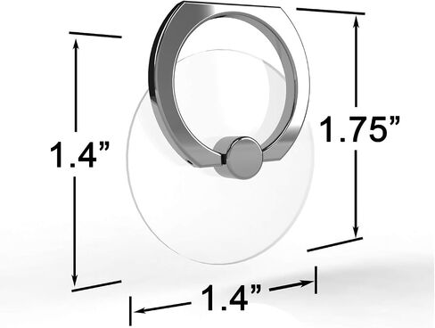 Transparent Phone Ring Holder Grip Tomorotec 360 Degree Free Rotation, Clear Cell Phone Finger Ring Kick-Stand Compatible with iPhone 14 13 12 X Plus, Galaxy S23 S22 Edge (Black) in Saudi Arabia