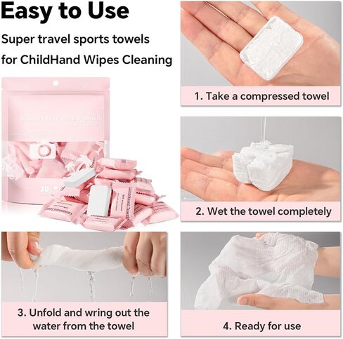 Compressed Towel Tablets Large Size, 23.6 x 11.8 inch 6 Pcs Disposable Portable Towel Individually Packed Coin Tissue for Travel, Camping, Hiking, Sport, Beauty Salon and Other Outdoor Activities in Kuwait