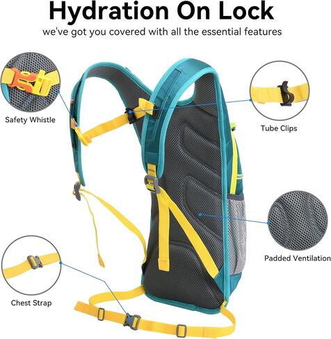 Hydration Backpack with 2L Water Bladder – Lightweight & Durable for Running, Hiking, Biking – Adjustable Fit for Men, Women, Youth in Kuwait