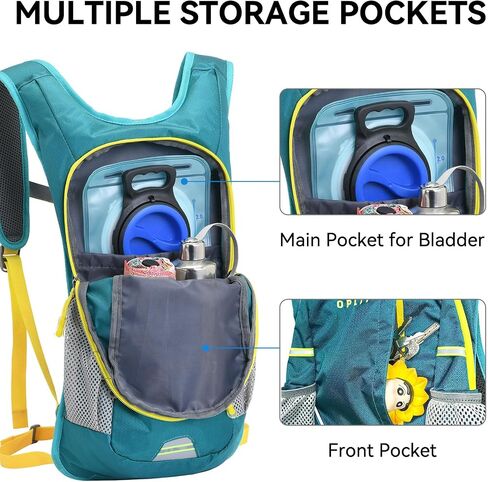 Hydration Backpack with 2L Water Bladder – Lightweight & Durable for Running, Hiking, Biking – Adjustable Fit for Men, Women, Youth in Kuwait