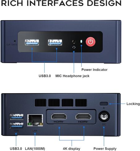 معالج Beelink الجديد من الجيل 11 Intel N5095 (يصل إلى 2.9 جيجا هرتز)، كمبيوتر صغير، كمبيوتر صغير مع ذاكرة وصول عشوائي DDR4 سعة 16 جيجابايت/512 جيجابايت M.2 SATA SSD، يدعم محرك الأقراص الصلبة الممتد وSSD/4K 60FPS/Dual HDMI/ WiFi5 /BT5.0 in Kuwait