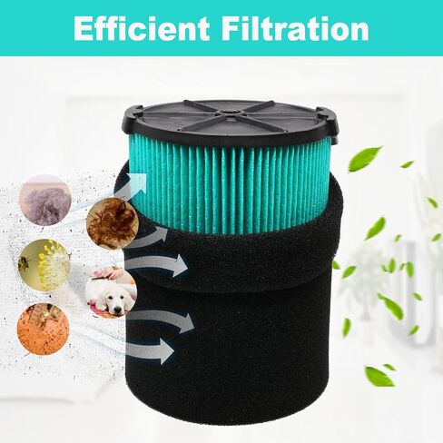 عبوتان من مرشح vf4000 لـ Ridgid Shop Vac 5-20 جالون رطب/جاف، مناسب أيضًا لمكنسة Husky 6-9 جالون، مع 4x كم إسفنجي in Kuwait