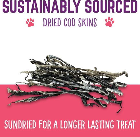 Cod Skins Dog Training Treats – All Natural & Healthy Fish Skin Snacks for Dogs Boost Their Coat and Oral Health with Delicious Savory Sticks in Saudi Arabia