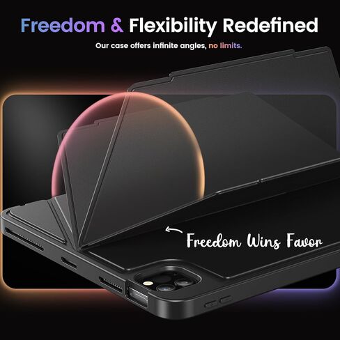 INFILAND Case for iPad Pro 11 Inch, iPad Air 6th Generation 11 inch, iPad Air 5th / 4th Generation 10.9 Inch with Pencil Holder, Flexible Kickstand, Slim Rugged Protective Case, Grey in Kuwait