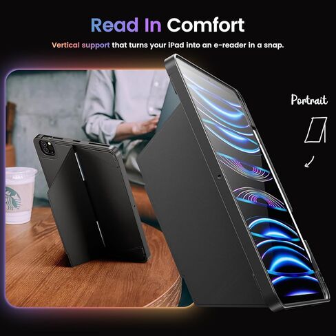 INFILAND Case for iPad Pro 11 Inch, iPad Air 6th Generation 11 inch, iPad Air 5th / 4th Generation 10.9 Inch with Pencil Holder, Flexible Kickstand, Slim Rugged Protective Case, Grey in Kuwait