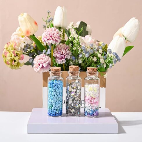 12PCS Mini Glass Bottle with Wood Cork Stoppers,30ml DIY Decoration Glass Jars for Halloween Decorations,Wedding Party Favors in Saudi Arabia