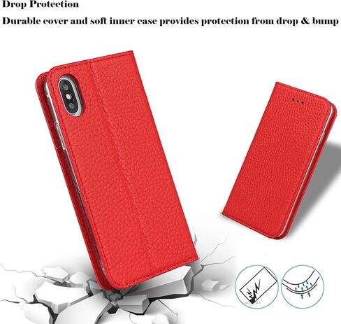 جراب جلدي لهاتف iPhone 15، جراب محفظة iPhone 15 مع حامل بطاقة قابل للطي وغطاء من الجلد الأصلي مع فتحات لبطاقة الائتمان للرجال والنساء - جراب هاتف أزرق سماوي in Kuwait