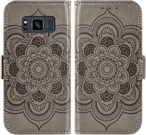Asuwish متوافق مع حافظة محفظة Samsung Galaxy S8 Active وواقي شاشة من الزجاج المقسى وغطاء قلاب وحامل بطاقة الائتمان وحافظات الهاتف الخلوي لهاتف Glaxay S8Active 8s S 8 8Active G892A للنساء والرجال باللون الرمادي in Saudi Arabia