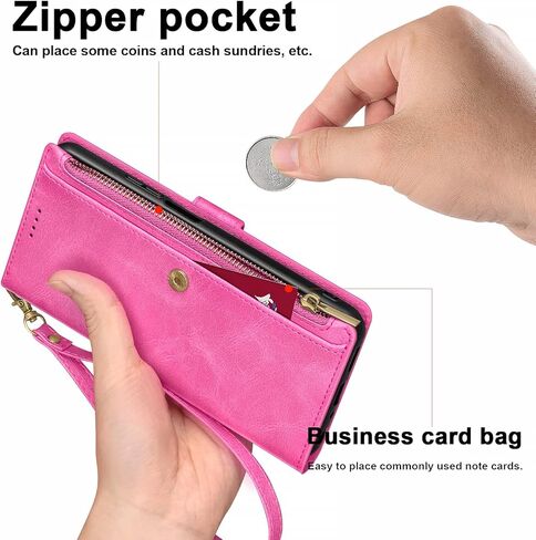 Antsturdy Compatible with Samsung Galaxy A11 Wallet case with Card Holder for Women Men Phone case RFID Blocking PU Leather Flip Shockproof Cover with Strap Zipper Credit Card Slots,Purple in Kuwait