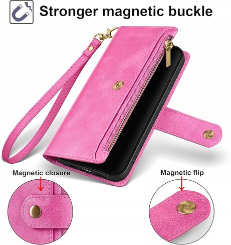 Antsturdy Compatible with Samsung Galaxy A11 Wallet case with Card Holder for Women Men Phone case RFID Blocking PU Leather Flip Shockproof Cover with Strap Zipper Credit Card Slots,Purple in Kuwait