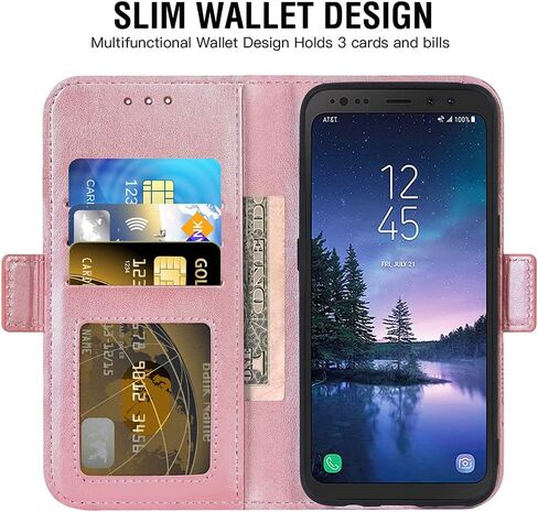 Asuwish متوافق مع حافظة محفظة Samsung Galaxy S8 Active وواقي شاشة من الزجاج المقسى وغطاء قلاب وحامل بطاقة الائتمان وحافظات الهاتف الخلوي لهاتف Glaxay S8Active 8s S 8 8Active G892A للنساء والرجال باللون الرمادي in Saudi Arabia