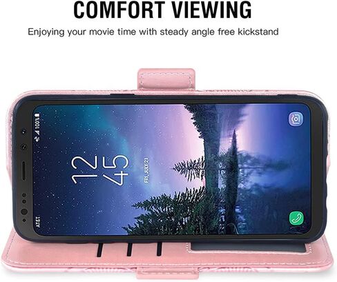 Asuwish متوافق مع حافظة محفظة Samsung Galaxy S8 Active وواقي شاشة من الزجاج المقسى وغطاء قلاب وحامل بطاقة الائتمان وحافظات الهاتف الخلوي لهاتف Glaxay S8Active 8s S 8 8Active G892A للنساء والرجال باللون الرمادي in Saudi Arabia