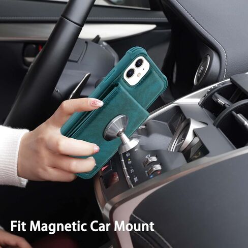 VANAVAGY Compatible for iPhone 11 Wallet Case for Women and Men,Leather Magnetic Clasp Flip Folio Phone Cover with Credit Card Holder and Coin Pocket,Black in Kuwait