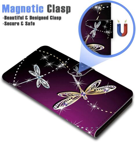 for iPhone 14 Pro Max Art Designed Flip Wallet Style Cover Case Fancy Flower Full Body Protection AD003 (#24886 Purple Rose Flower i14pmax) in Kuwait