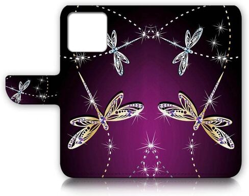 for iPhone 14 Pro Max Art Designed Flip Wallet Style Cover Case Fancy Flower Full Body Protection AD003 (#24886 Purple Rose Flower i14pmax) in Kuwait