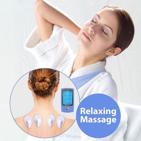 TEC.BEAN 24 Modes TENS Unit Muscle Stimulator, Rechargeable TENS Machine with 8 Electrode Pads (American Gel), Electric Pulse Massager for Pain Relief Therapy in Saudi Arabia