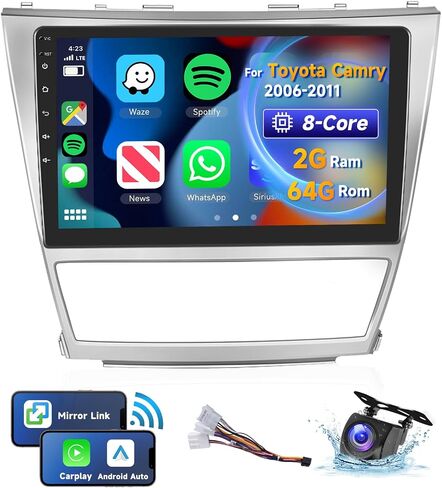 8 CORE 4G+64G 10.1" Car Radio for Toyota Camry 2006-2011 with Wireless Carplay/Android Auto, Android 13 1280 * 720 IPS Touch Screen Car Stereo, Bluetooth, GPS, WiFi, SWC, DSP, Backup Camera in Saudi Arabia