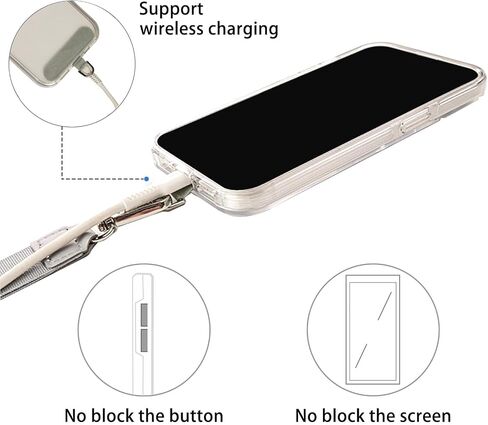 2 PCS Clip for cell phone lanyards and wrist straps, phone lanyard crossbody, Anti-Loss Hanging Metal Ring Replacement Patch Pad for Mobile Smartphone Safety Lanyard Wrist Strap (Nylon Black) in Saudi Arabia