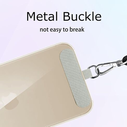 2 PCS Clip for cell phone lanyards and wrist straps, phone lanyard crossbody, Anti-Loss Hanging Metal Ring Replacement Patch Pad for Mobile Smartphone Safety Lanyard Wrist Strap (Nylon Black) in Saudi Arabia