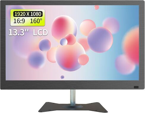 13.3 Inches Security Monitors & Displays, 1920x1080 Resolution, HD、VGA、PC Audio Interface, Built-in Speaker LCD Display Suitable for PC, Microcomputer, Camera, Microphone in Saudi Arabia
